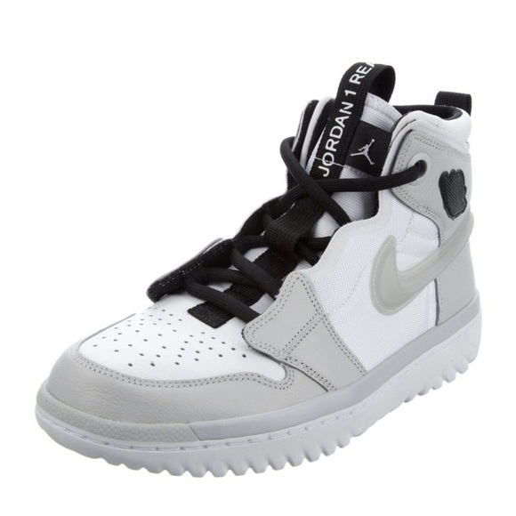 Jordan 1 High React Grey Fog Sneakers - Picture 2 of 12